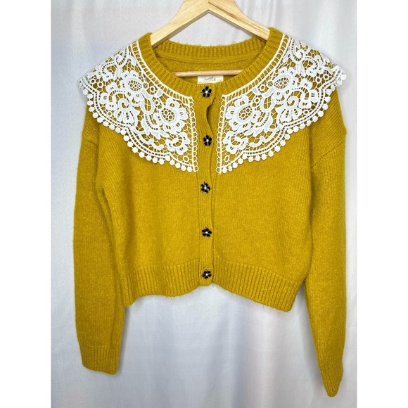 Anthropologie Sweaters - Anthropologie Maeve Lace Cardigan, XSMALL* Cottagecore Coquette Twee Grandmacore